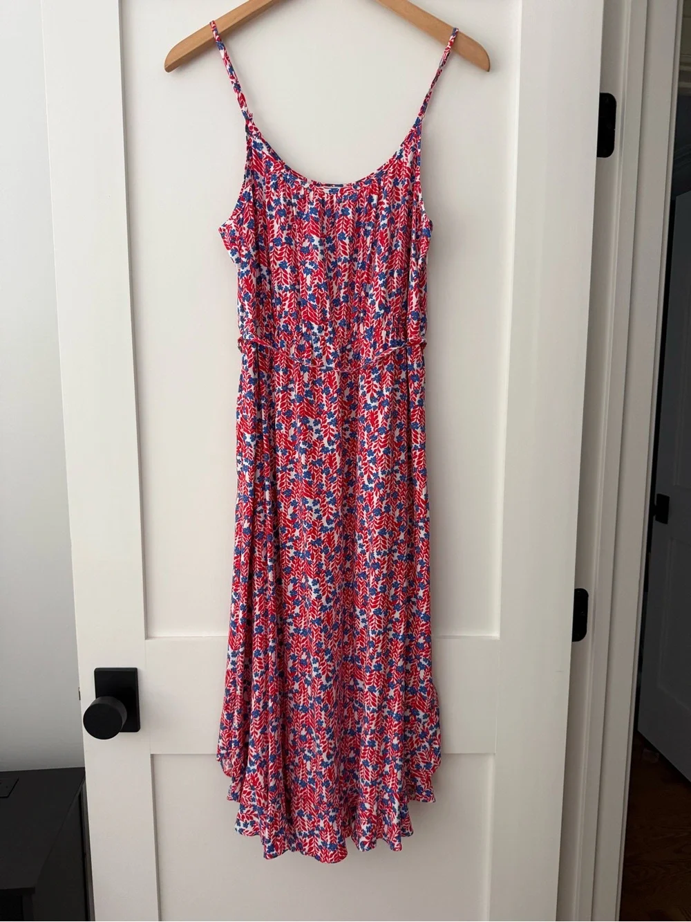J. Crew Red Floral Midi Dress